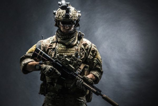 military textiles on a soldier